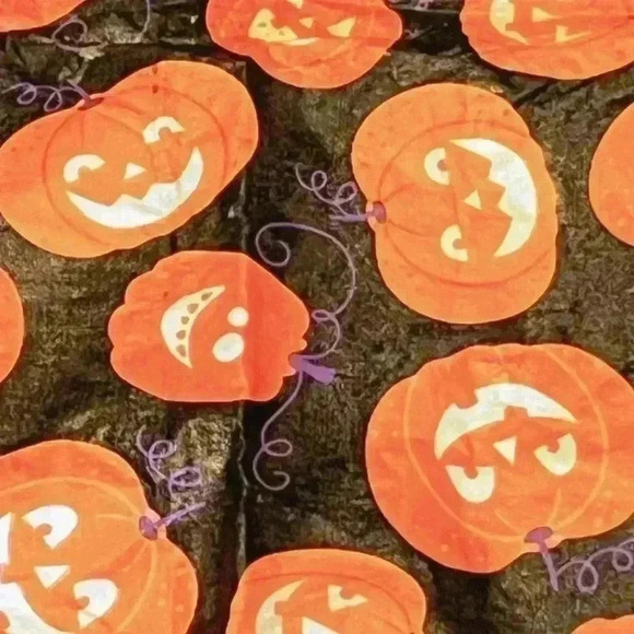 Halloween Happy Orange Pumpkins Fall Harvest Vinyl Rectangular Tablecloth 60X84 - Picture 5 of 5